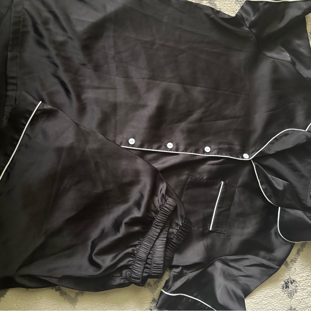 Lillusory Satin Pajama Set with White Trim